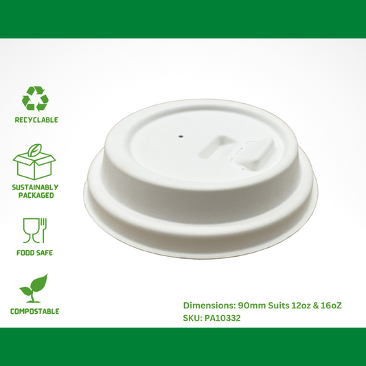 Lid Coffee Moulded Bagasse Click Back W - 90mm - 1,000